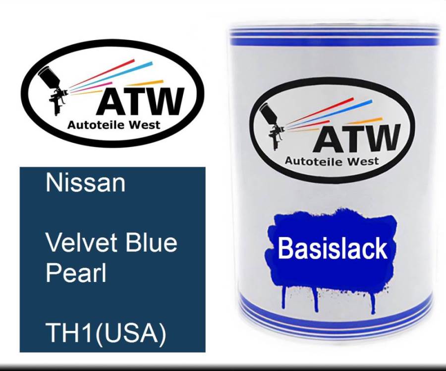 Nissan, Velvet Blue Pearl, TH1(USA): 500ml Lackdose, von ATW Autoteile West.